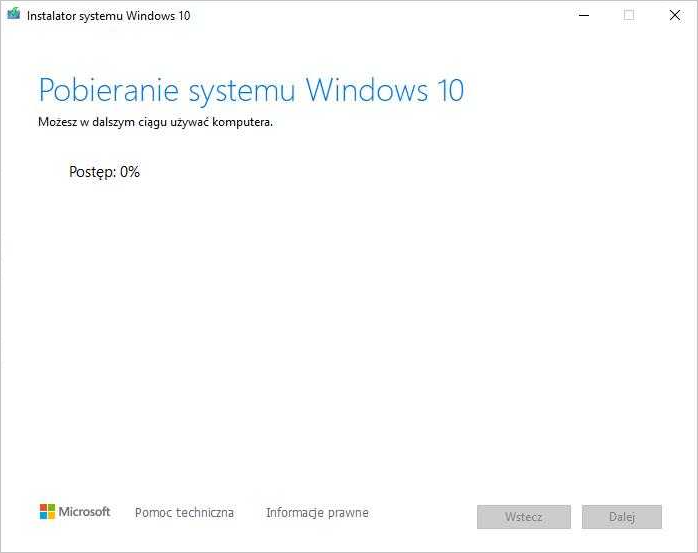 Instalator systemu Windows 10_Pobieranie systemu Windows 10