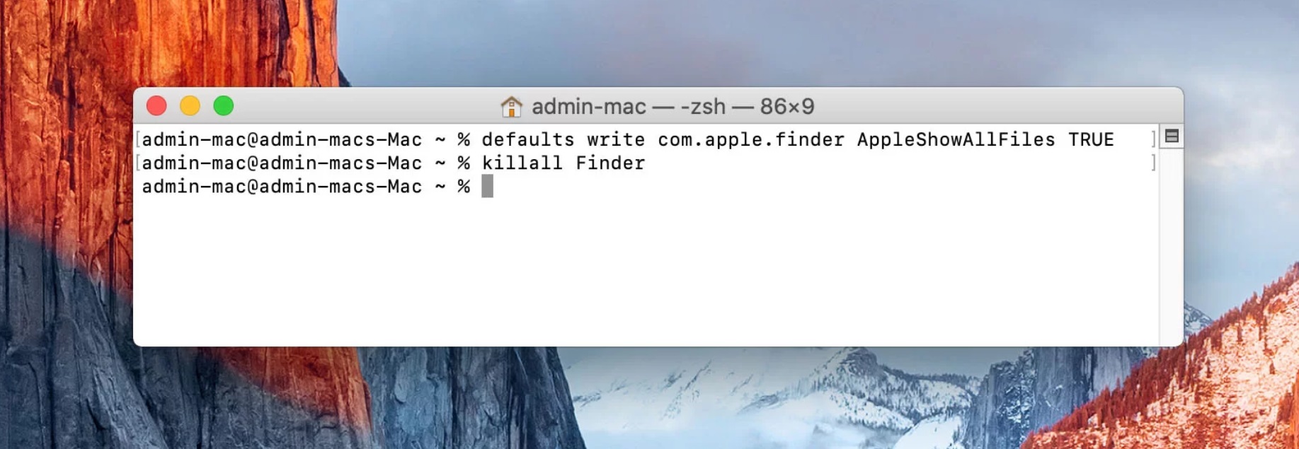 mac-Terminal-killall finder
