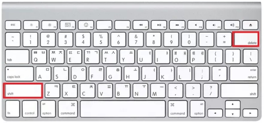 shift+delete