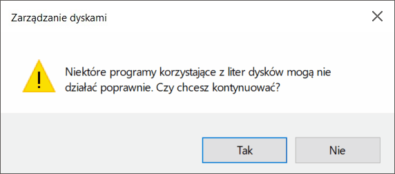 Zarządzanie dyskami-Zmień literę dysku i ścieżki-Dodaj 2 -ok