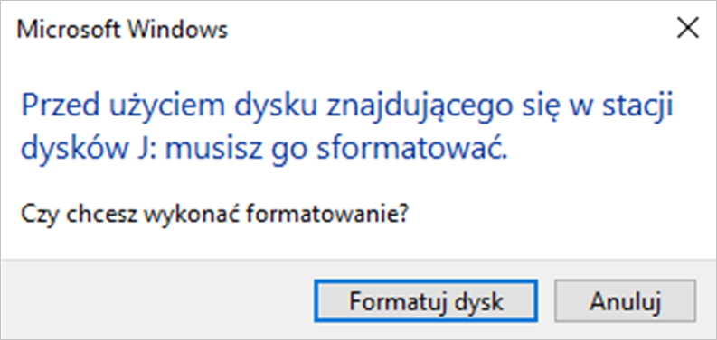 Przed użyciem dysku znajdującego się w stacjidysków musisz go sformatować