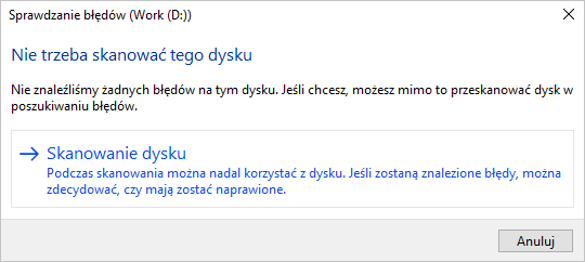 Skanowanie dysku