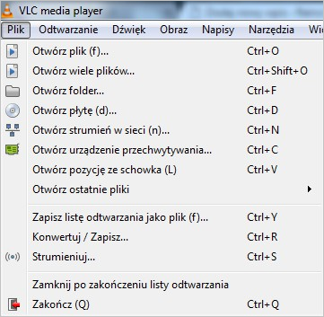 VLC Plik Konwertuj Zapisz