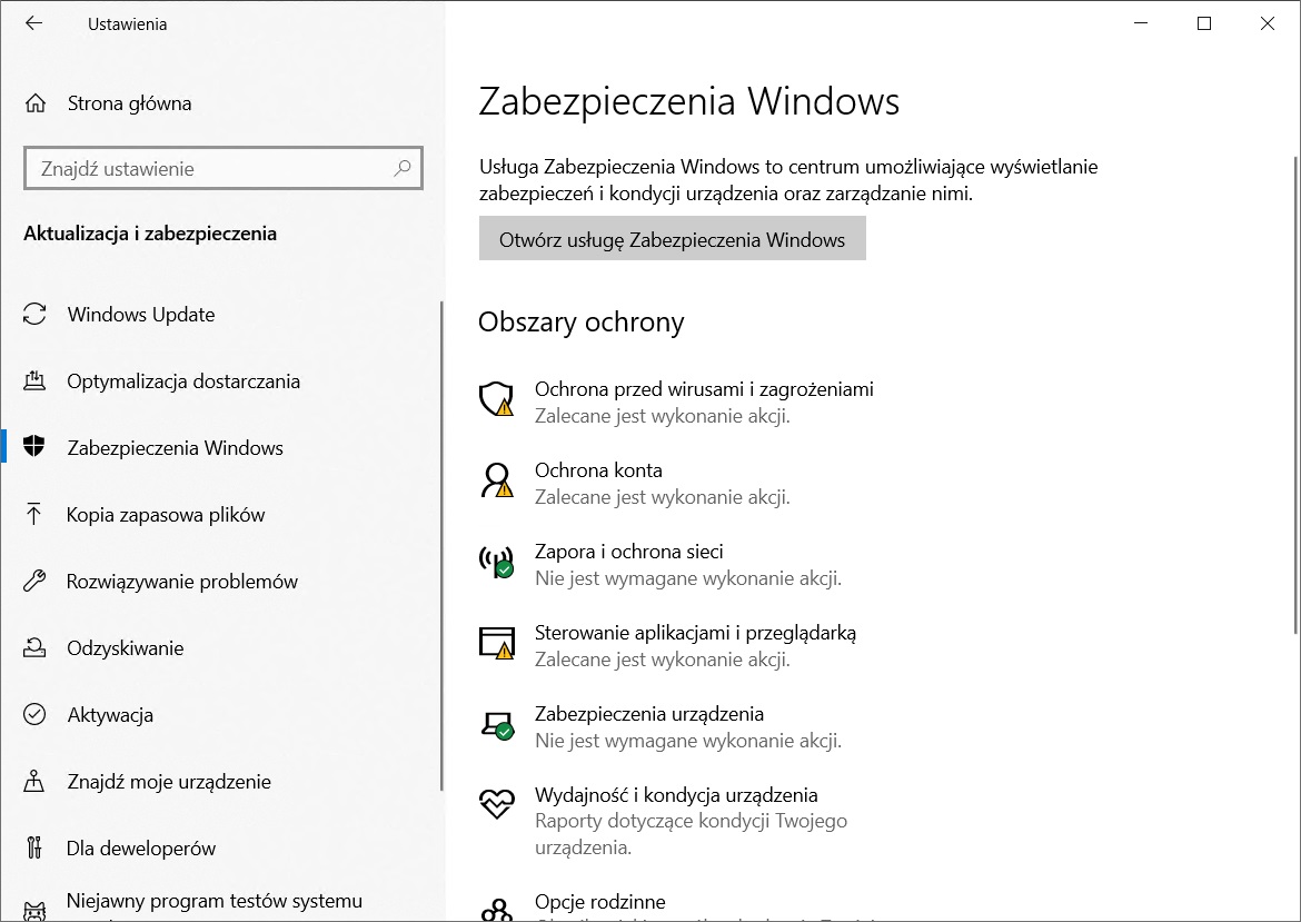 Ochrona przed wirusami i zagrożeniami
