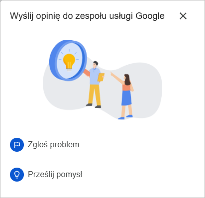 google drive „Pomoc” Prześlij opinię2